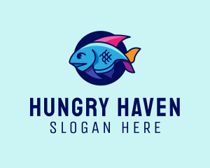 Colorful Marine Fish  logo design