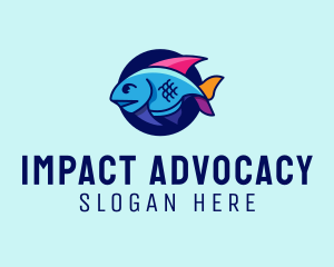 Colorful Marine Fish  logo design