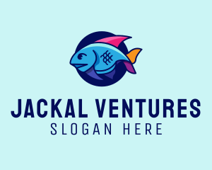 Colorful Marine Fish  logo design