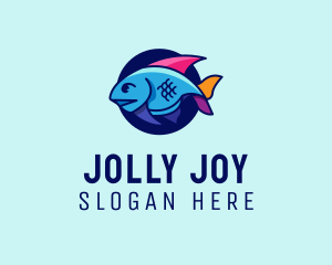 Colorful Marine Fish  logo design