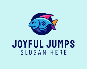 Colorful Marine Fish  logo design