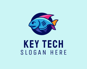 Colorful Marine Fish  logo design