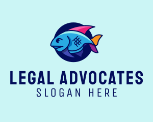 Colorful Marine Fish  logo design