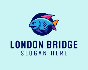 Colorful Marine Fish  logo design