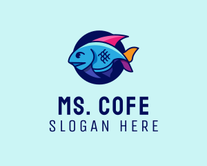 Colorful Marine Fish  logo design