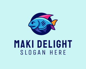 Colorful Marine Fish  logo design