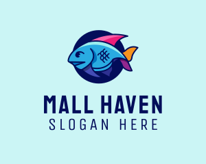 Colorful Marine Fish  logo design