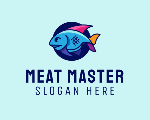 Colorful Marine Fish  logo design