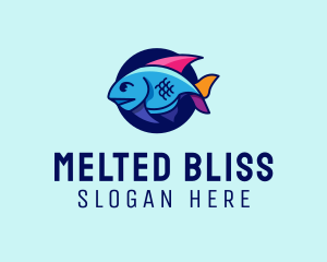 Colorful Marine Fish  logo design