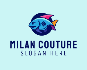 Colorful Marine Fish  logo design