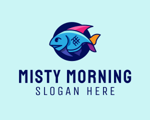 Colorful Marine Fish  logo design