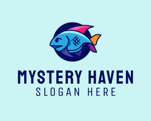 Colorful Marine Fish  logo design