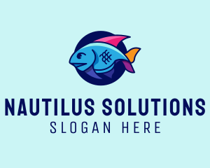 Colorful Marine Fish  logo design