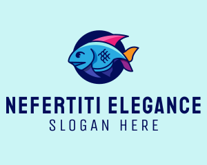 Colorful Marine Fish  logo design