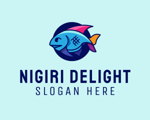 Colorful Marine Fish  logo design