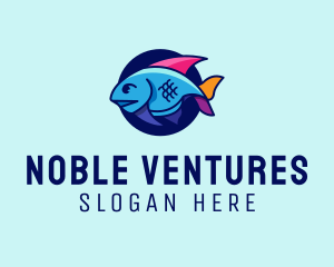 Colorful Marine Fish  logo design