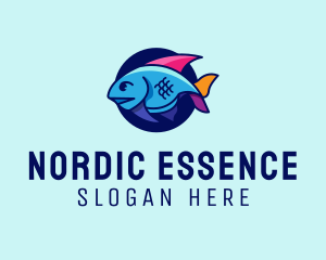 Colorful Marine Fish  logo design