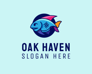 Colorful Marine Fish  logo design