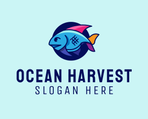 Colorful Marine Fish  logo design