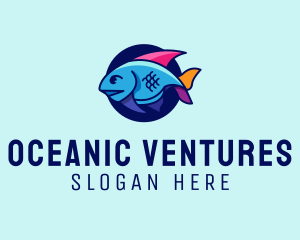 Colorful Marine Fish  logo design