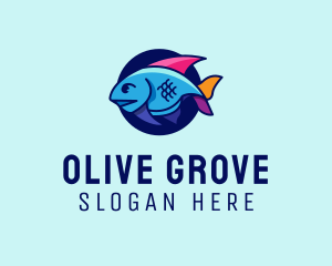 Colorful Marine Fish  logo design