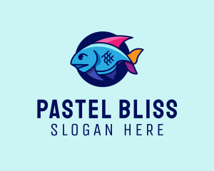 Colorful Marine Fish  logo design