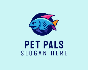 Colorful Marine Fish  logo design