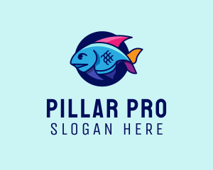 Colorful Marine Fish  logo design