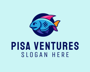 Colorful Marine Fish  logo design