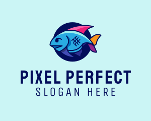 Colorful Marine Fish  logo design