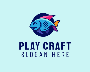 Colorful Marine Fish  logo design