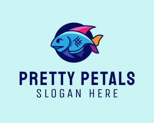 Colorful Marine Fish  logo design