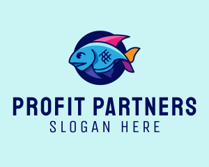 Colorful Marine Fish  logo design