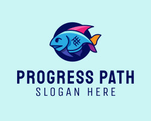 Colorful Marine Fish  logo design