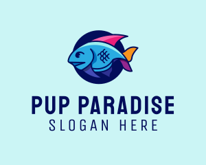 Colorful Marine Fish  logo design