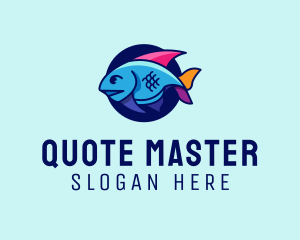 Colorful Marine Fish  logo design