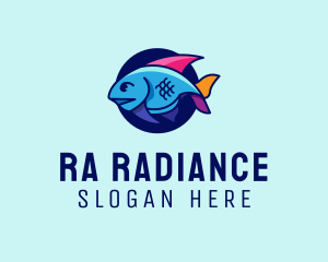 Colorful Marine Fish  logo design