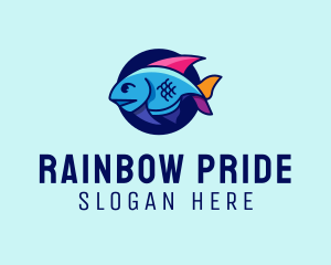 Colorful Marine Fish  logo design