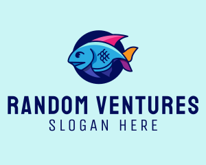 Colorful Marine Fish  logo design