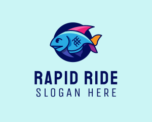 Colorful Marine Fish  logo design