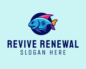 Colorful Marine Fish  logo design