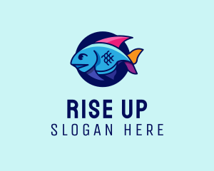 Colorful Marine Fish  logo design