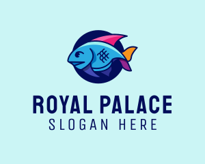 Colorful Marine Fish  logo design