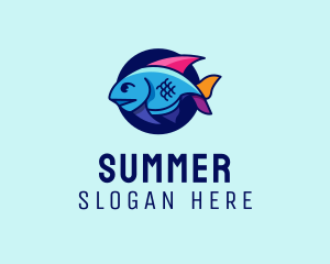 Colorful Marine Fish  logo design