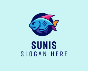 Colorful Marine Fish  logo design