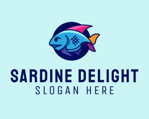 Colorful Marine Fish  logo design