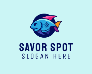 Colorful Marine Fish  logo design