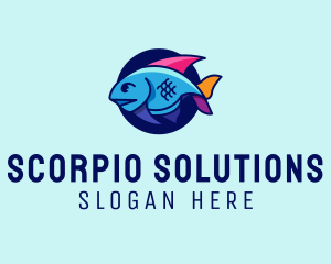 Colorful Marine Fish  logo design