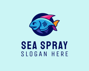 Colorful Marine Fish  logo design