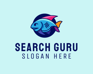 Colorful Marine Fish  logo design